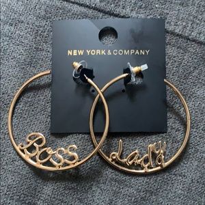 Boss lady hoop earrings